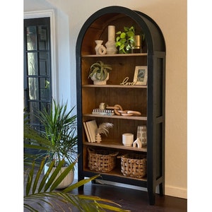 DIY Arch Top Bookcase Furniture Plans  - 74 Pages of Detailed Instructions 3D Images & Pictures