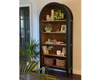 DIY Arch Top Bookcase Furniture Plans  - 74 Pages of Detailed Instructions 3D Images & Pictures