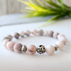 Jasper stone bracelet, women's gift, handmade jewelry, made in Quebec