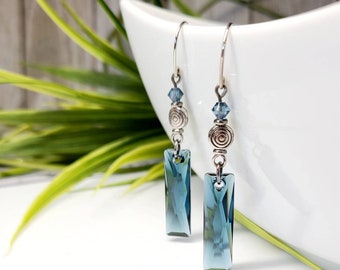 Swarovski crystal earrings, .925 silver, made in Quebec, women's gift