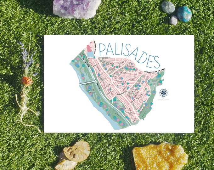 Palisades Washington DC Neighborhood Map Art Print 11x17 Etsy