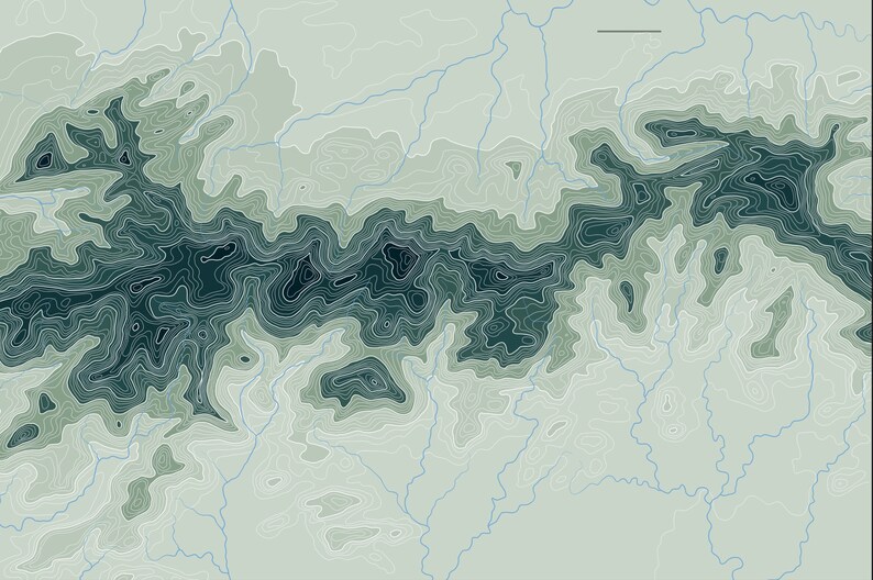 Blue Ridge Mountains Shenandoah National Park topographic map Etsy
