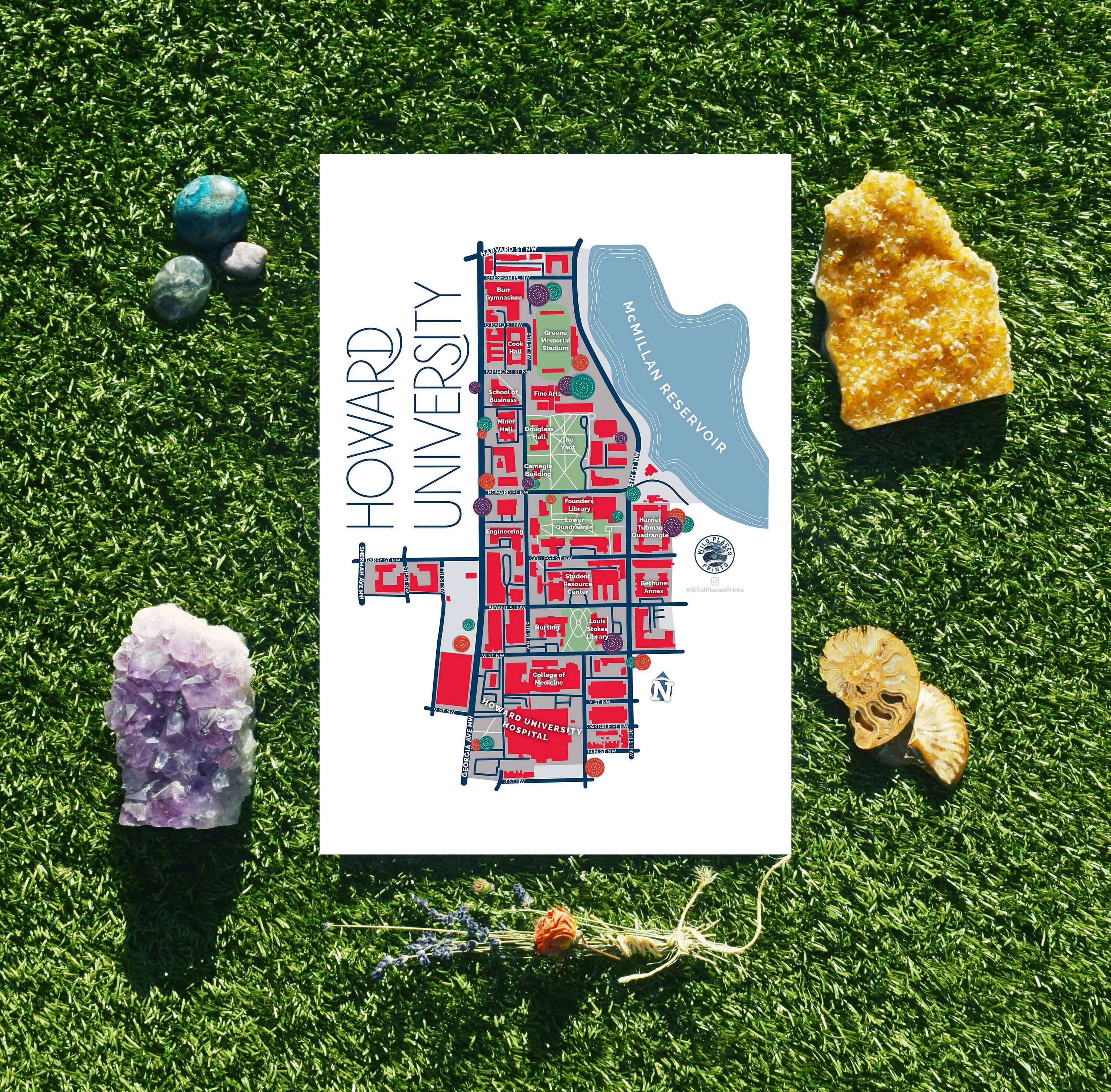Barry University Campus Map Howard University Campus Map Washington Dc Map | Etsy Canada
