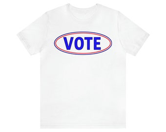 Red, White and Blue "VOTE" T-Shirt Unisex Jersey Short Sleeve