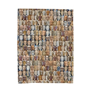 ANCIENT ROMAN HEADS Velveteen Plush Queen Size Blanket