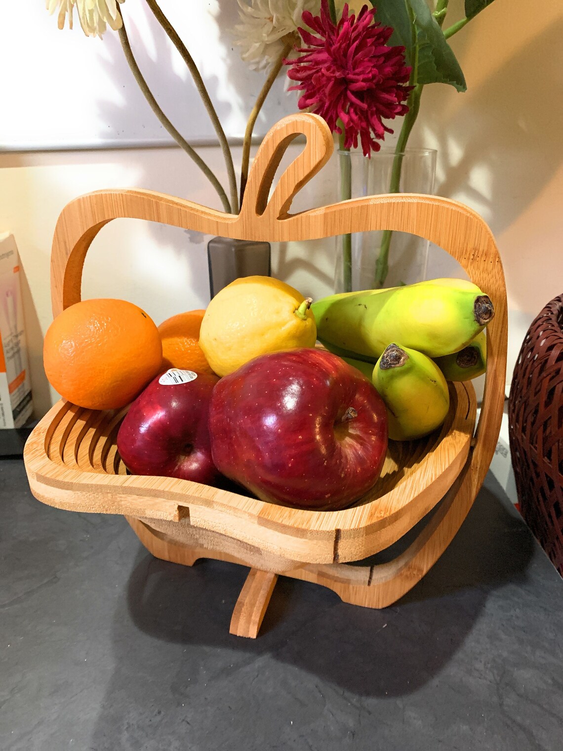 Fruit Basket Tray bamboo Trivet Kitchen Bamboo Hot Pads Etsy