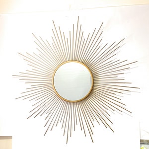 Decorative Starburst Mirror,Metal Wall Mirror,Wall Hanging Mirror in Sunburst Shape Sunburst Mirror image 3