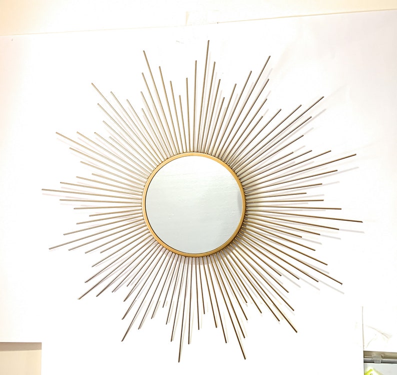 Decorative Starburst Mirror,Metal Wall Mirror,Wall Hanging Mirror in Sunburst Shape Sunburst Mirror image 3