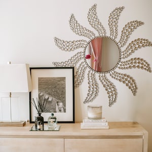 Decorative Starburst Mirror,Metal Wall Mirror,Wall Hanging Mirror in Sunburst Shape (Sunburst Mirror)