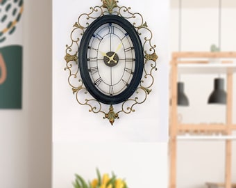 Retor American Oval Wall Clock OverSize Wall Clock