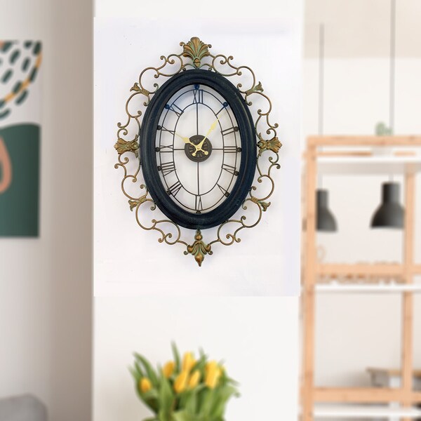 Large Oval Wall Clock Etsy