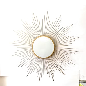 Decorative Starburst Mirror,Metal Wall Mirror,Wall Hanging Mirror in Sunburst Shape (Sunburst Mirror)