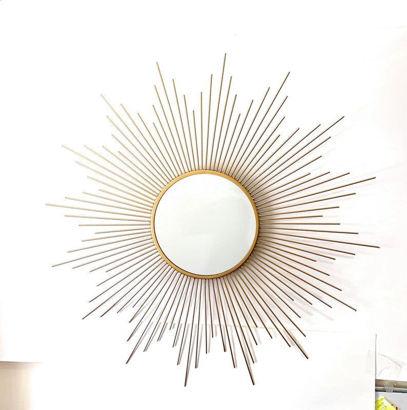 Decorative Starburst Mirror,Metal Wall Mirror,Wall Hanging Mirror in Sunburst Shape Sunburst Mirror image 1