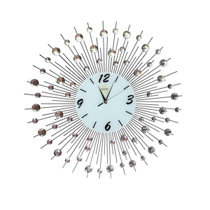 MEIDA luxury crystal silent wall clock- ,stylishwallwatches,home decor,Housewarming Gift Round 29&#39;&#39;inch
