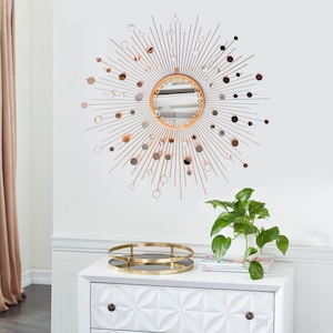 Decorative Starburst Mirror,Metal Wall Mirror,Wall Hanging Mirror in Sunburst Shape (Sunburst Mirror)