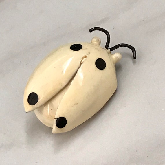 Vintage SANDOR Enamel Ladybug Brooch - image 3
