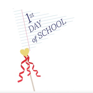 First Day Of School Lined Paper Pennant - Navy