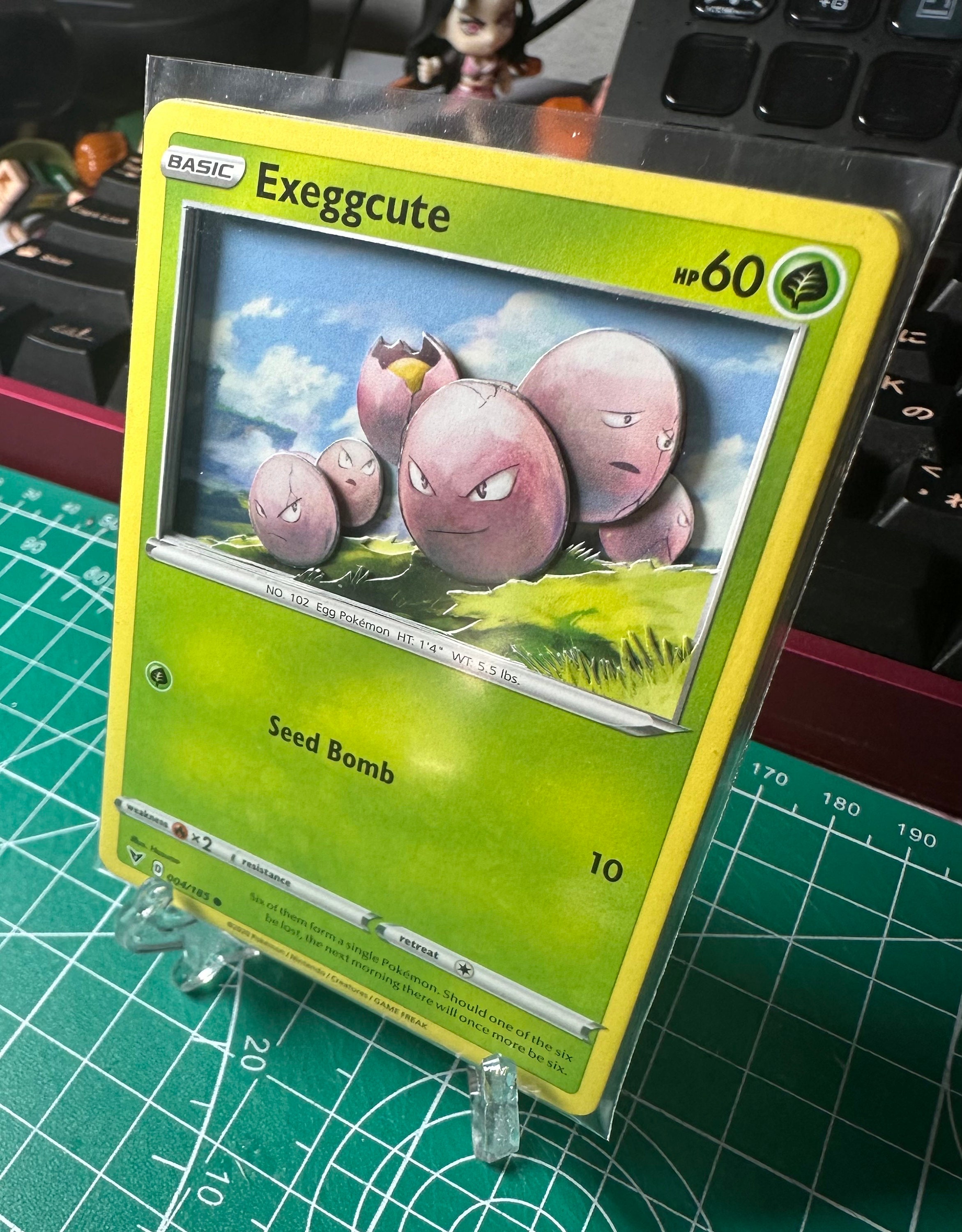 Exeggcute 3D Pokemon Card - Etsy