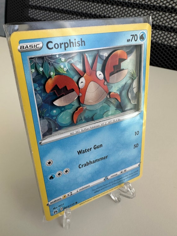 Corphish 3D Pokemon Card - Etsy Corphish 3D Pokemon Card - Etsy