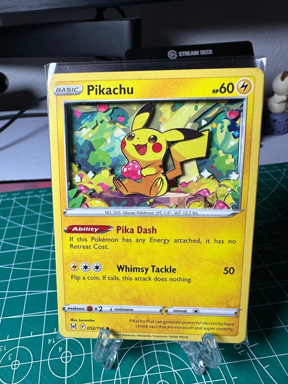 Pikachu (berries) 3D Pokemon Card - Etsy