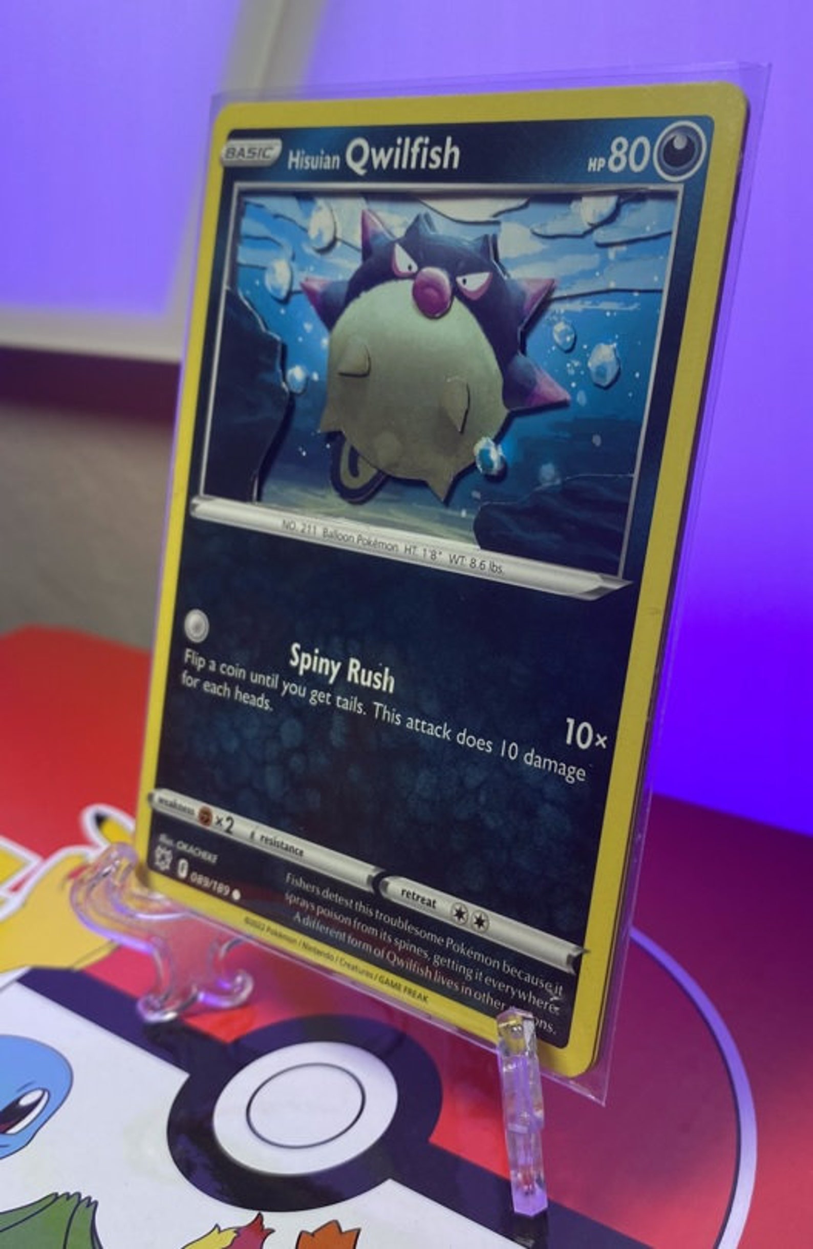 089 189 Hisuian Qwilfish 3D Pokemon Card Etsy