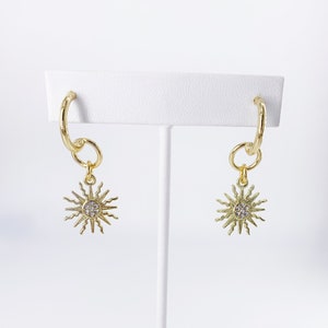 Messing Starburst Ohrringe, geometrische Ohrringe, minimalistische Ohrringe, Braut Schmuck, himmlische Ohrringe, Messingohrringe