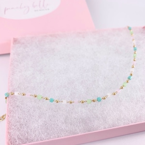 Multi-Color Anklet, boho jewelry, Minimalist Jewelry, Anklet for Women, summer jewelry, simple chain anklet, Beaded anklet, pink anklet
