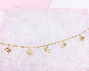 Star Anklet, boho jewelry, Minimalist Jewelry, Anklet for Women, summer jewelry, celestial anklet, celestial jewelry