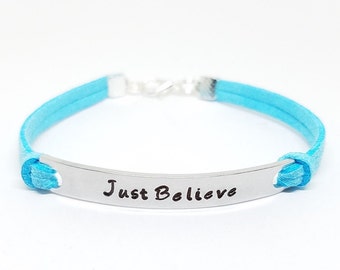 Just Believe Bracelet | Mark 5:36 | Custom Inspirational Bracelet | Positive Thinking | Faith Gift | Don't be Afraid Just Believe