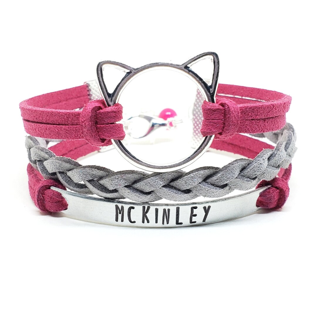 Custom Cat Bracelet Personalized Cat Charm Bracelet for Etsy