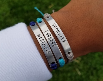 Custom Mantra Wristband for Women | Personalized Encouragement Bracelet | Inspirational Words | Sobriety and Recovery Gift