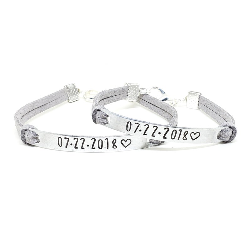 Custom Anniversary Date Bracelets Custom Couples Bracelets Etsy