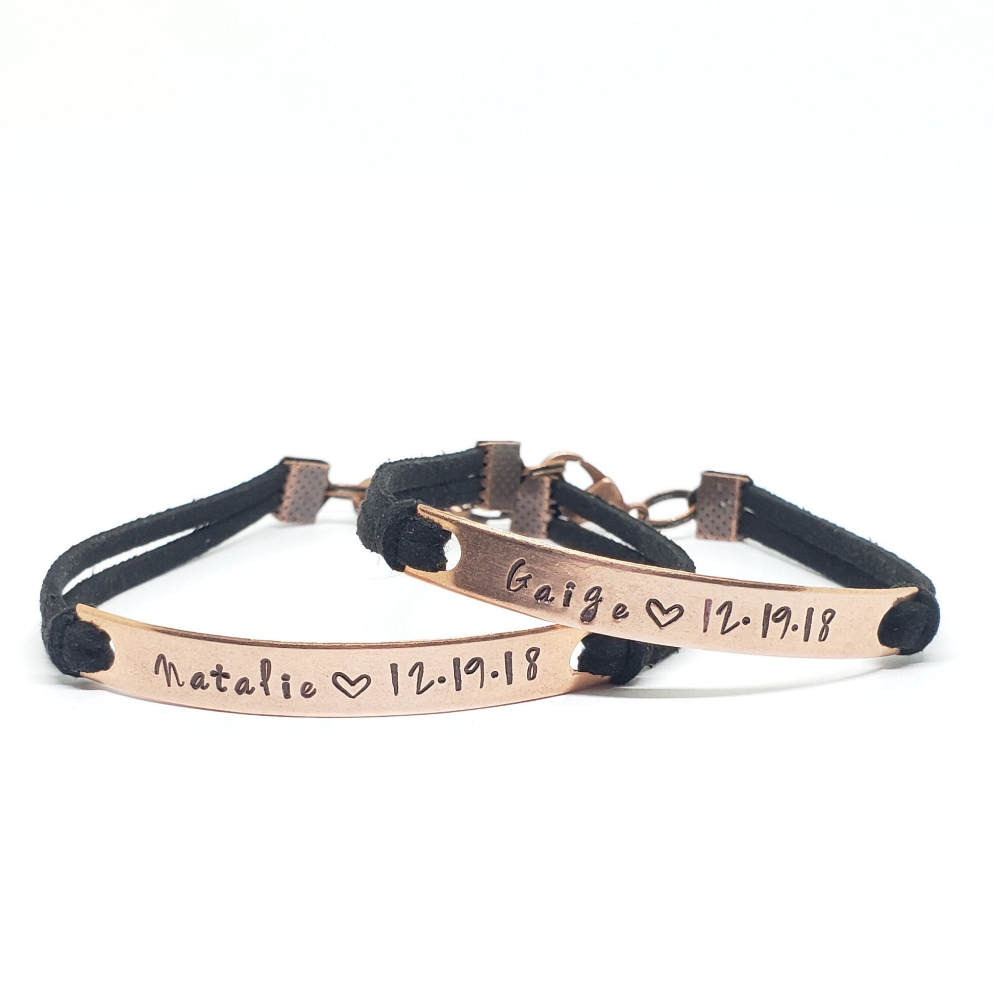 Customized Couples Bracelets | Promise Bracelets | His and Her Name Bracelet | Anniversary Date Bracelet Set | Matching Couples Jewelry