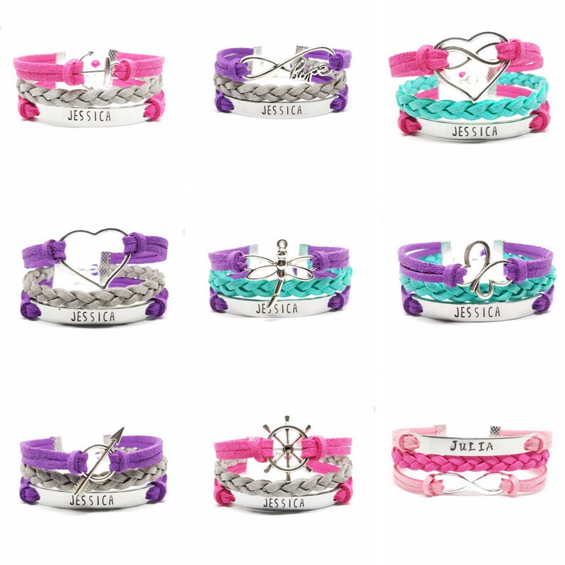 Kids Name Bracelet Personalized Girls Name Bracelet Etsy