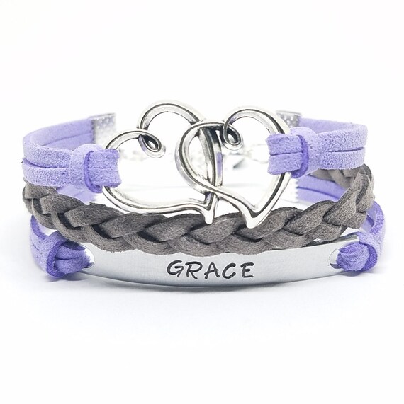 silver double heart bracelet