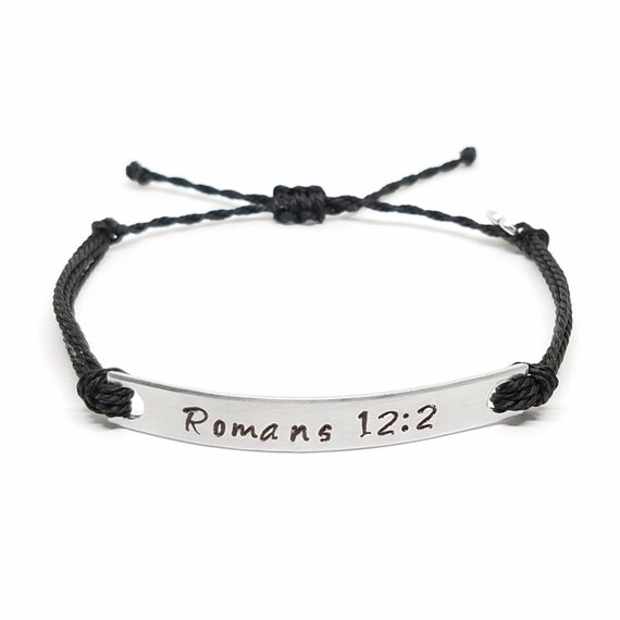 Personalized Bible Verse Bracelet Hand Stamped String | Etsy