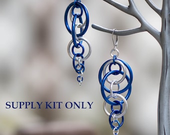 Carillon Earrings Kit, chainmaille Earrings Jewelry, Earrings Kit, chain maille