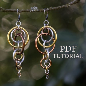 Boucles d'oreilles Carillon Tuto PDF, tuto chainmaille Bijoux, Tuto Boucles d'oreilles, Tuto Diy, Chaine maille