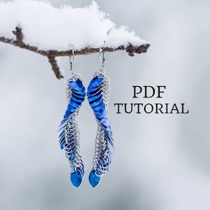Dragon scale spital Earrings Tutorial PDF, chainmaille tutorial Jewelry, Tutorial Earrings, Diy Tutorial, Chain maille, twister, spin,