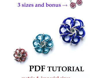 Chainmaille Flower Rosalina Bloom: Jewelry Tutorial (PDF)  - 3 sizes