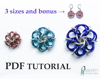 Chainmaille Flower Rosalina Bloom: Jewelry Tutorial (PDF)  - 3 sizes