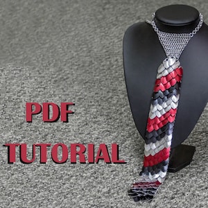 Chainmaille Tutorial PDF - Necktie Tutorial - Dragon Scale Tie - Narrow Tie - Scalemaille Necktie -Chainmaille Tie -Dragon Scales -Scale Tie