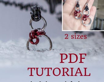 Chainmaille Snowman earrings Tutorial, Aluminum Jump Rings (PDF), 2 sizes