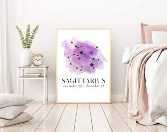 SAGITTARIUS ZODIAC CONSTELLATION print design! | Room print design