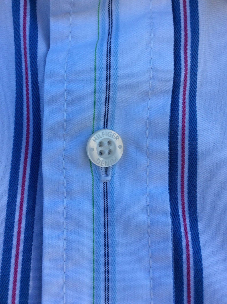 Vintage Tommy Hilfiger striped shirt in a size Medium
