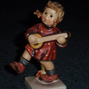 Goebel Hummel Figurine "Happiness" TMK5 #86 Girl Playing Guitar Cute Collectible - CHRISTMAS GIFT!