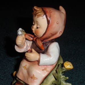 Make A Wish Goebel Hummel Figurine #475 - Girl Making A Wish With Dandelion - Cute Collectible Valentine&#39;s Day Gift!
