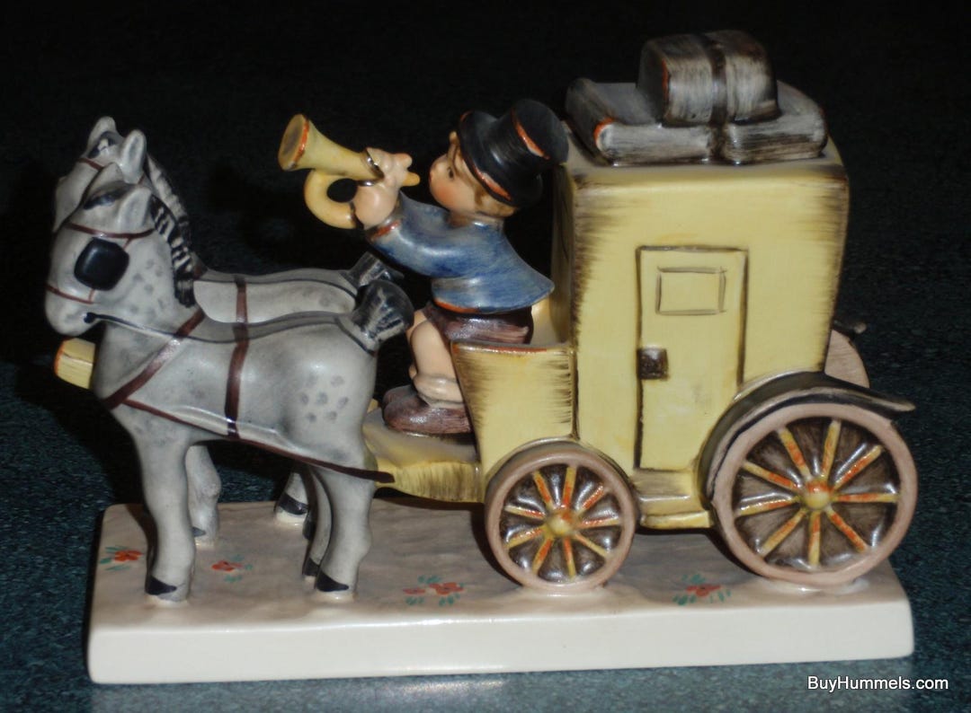 The Mail is Here Goebel Hummel Figurine #226 TMK5 Horses Pulling A