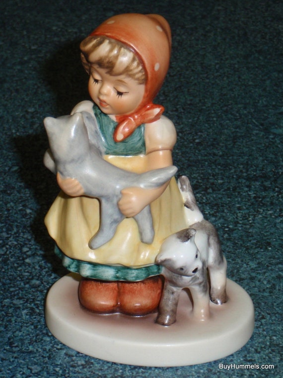 The "Tender Love" Limited Edition Goebel Hummel Figurine #2007 Girl With Cats - CUTE Christmas Or Birthday GIFT For Cat Lady!