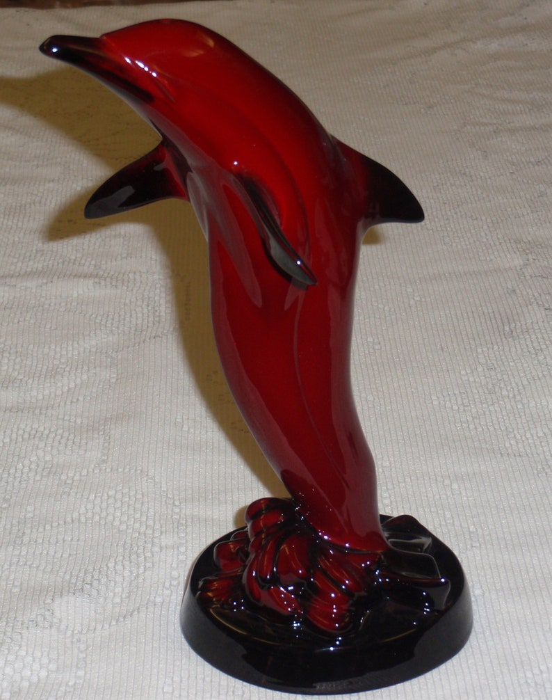 ULTRA RARE Royal Doulton Flambe Dolphin Collectible Figurine The Leap GIFT Nice Collectible Mother's Day Or Birthday Gift image 2